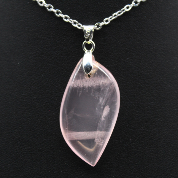 Rose Quartz Leaf Pendant