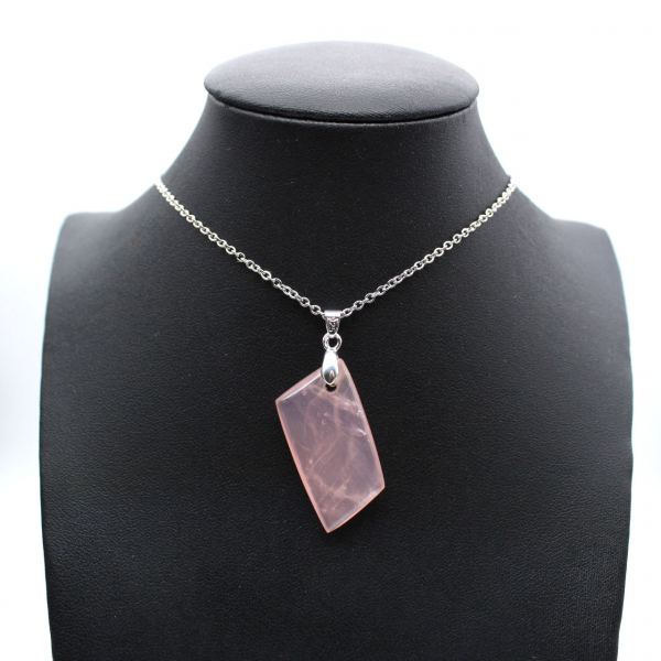 Rose quartz rectangle pendant