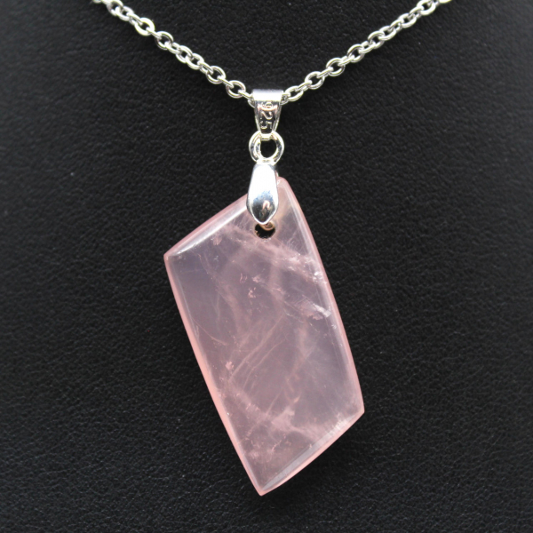 Rose quartz rectangle pendant