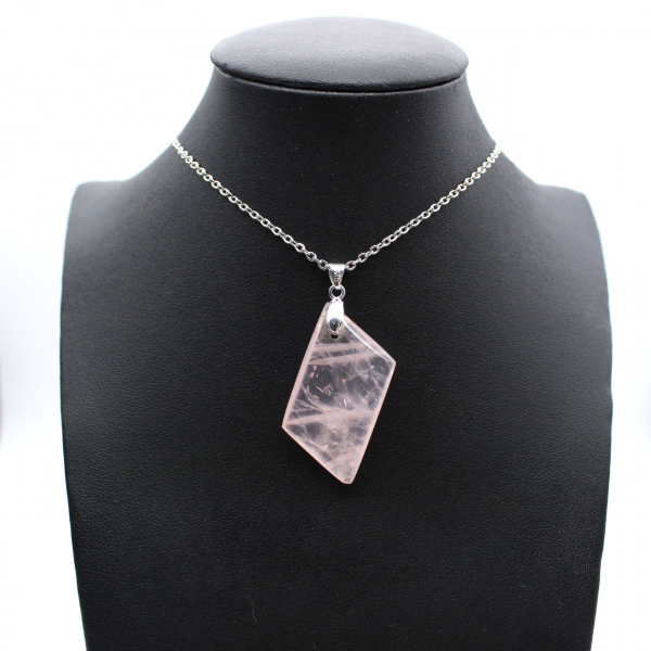 Rose quartz rectangle pendant