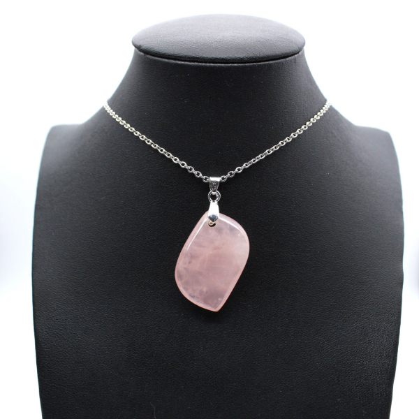 Rose Quartz Leaf Pendant