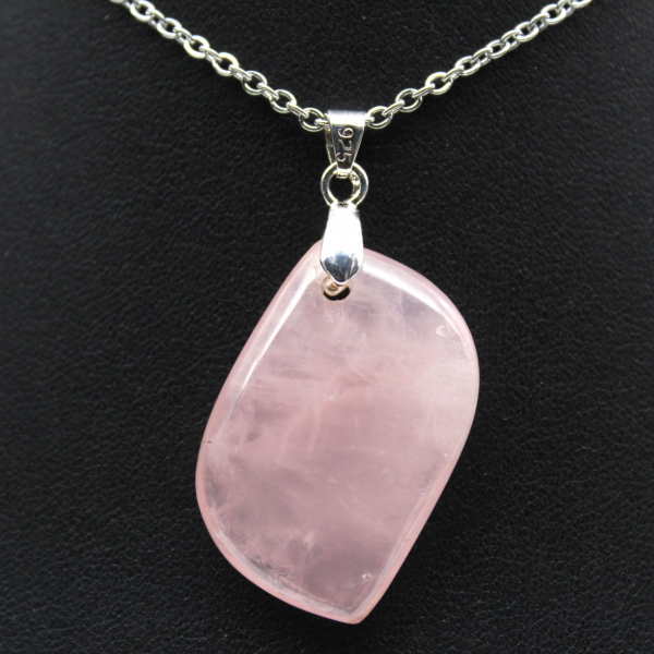 Rose Quartz Leaf Pendant