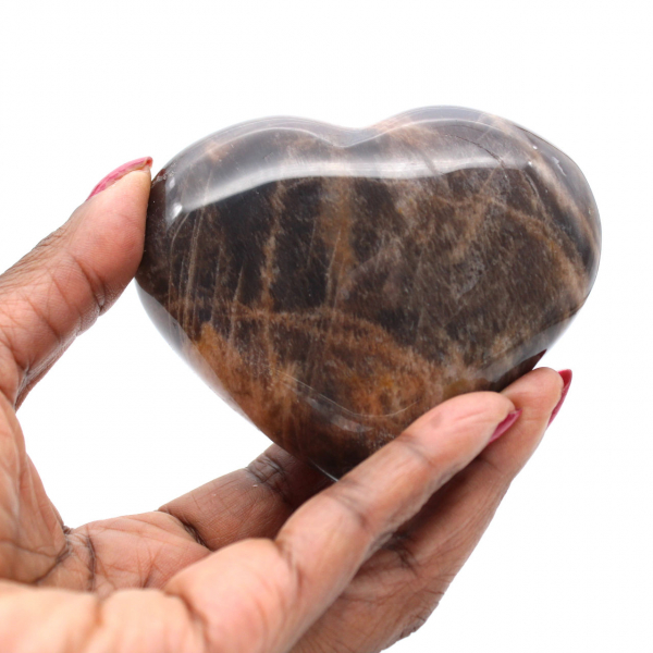 Black Moonstone Heart