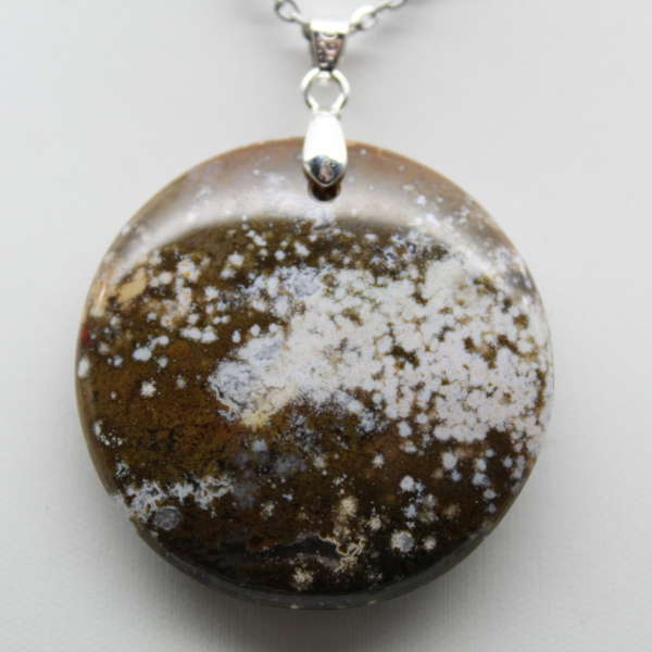 Round Orbicular Jasper Pendant