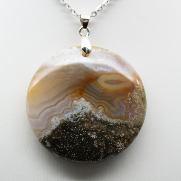 Round Orbicular Jasper Pendant