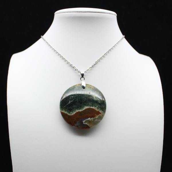 Round Orbicular Jasper Pendant