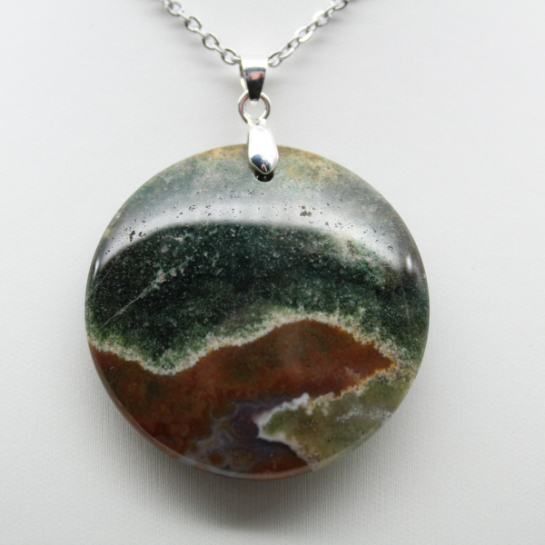 Round Orbicular Jasper Pendant