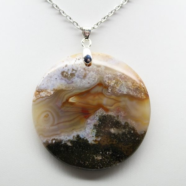 Round Orbicular Jasper Pendant