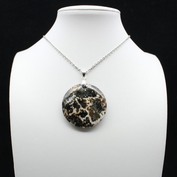 Round Orbicular Jasper Pendant