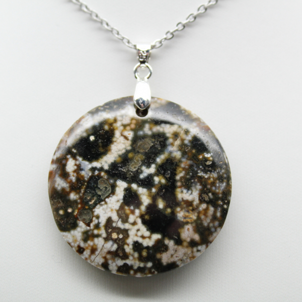 Round Orbicular Jasper Pendant