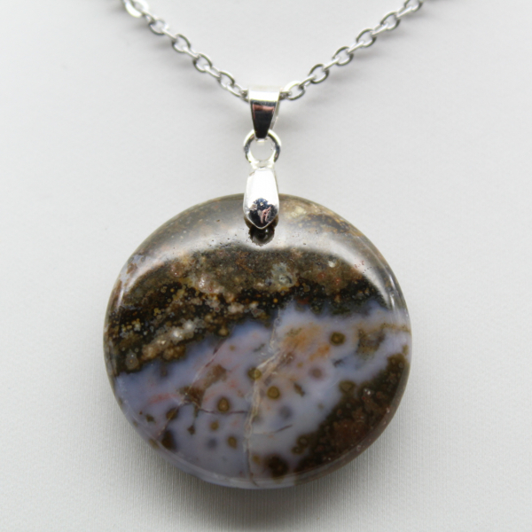 Round Orbicular Jasper Pendant