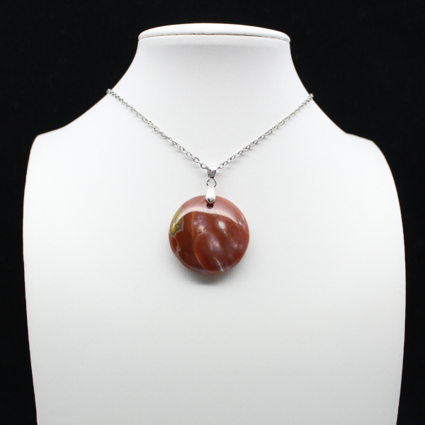 Round Red Jasper Pendant