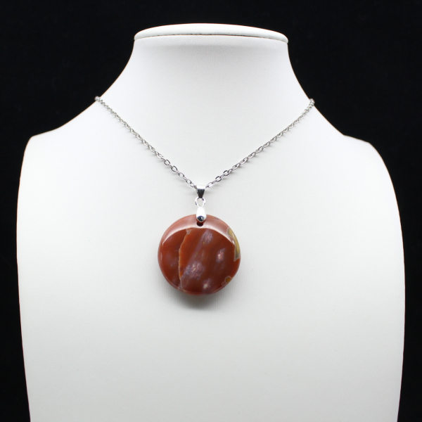 Round Red Jasper Pendant