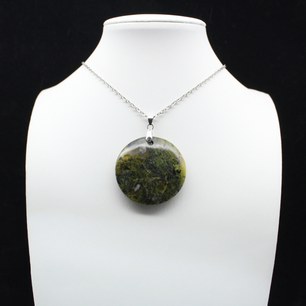 Green Opal Round Pendant