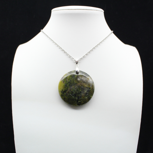 Green Opal Round Pendant