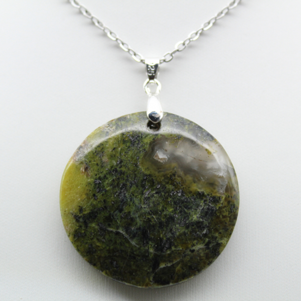 Green Opal Round Pendant