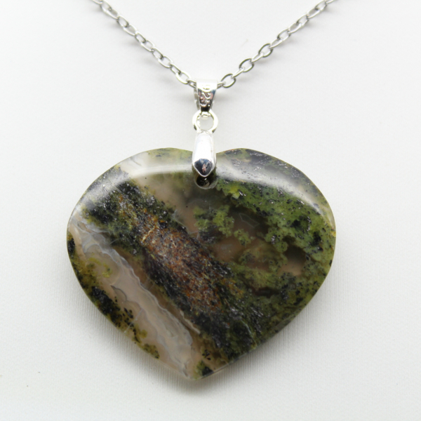 Green Opal Heart Pendant