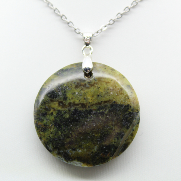 Green Opal Round Pendant