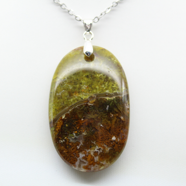 Green Opal Oval Pendant