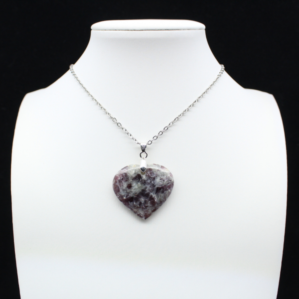 Lepidolite Heart Pendant