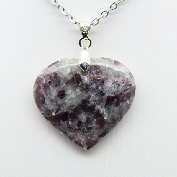 Lepidolite Heart Pendant