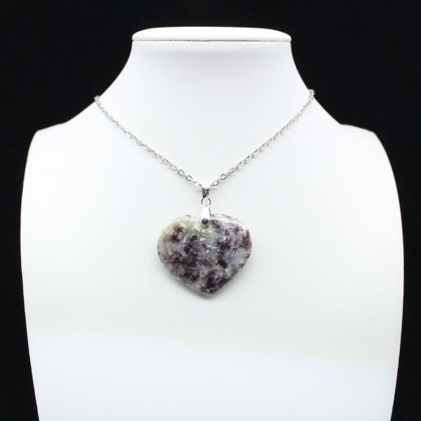 Lepidolite Heart Pendant