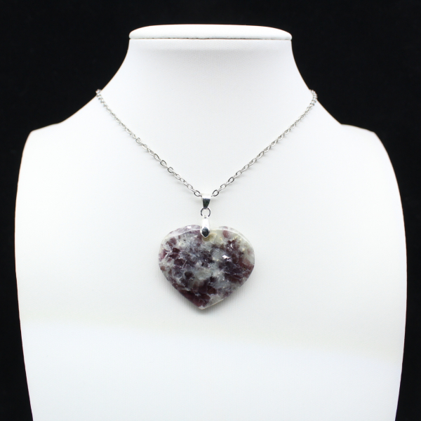 Lepidolite Heart Pendant