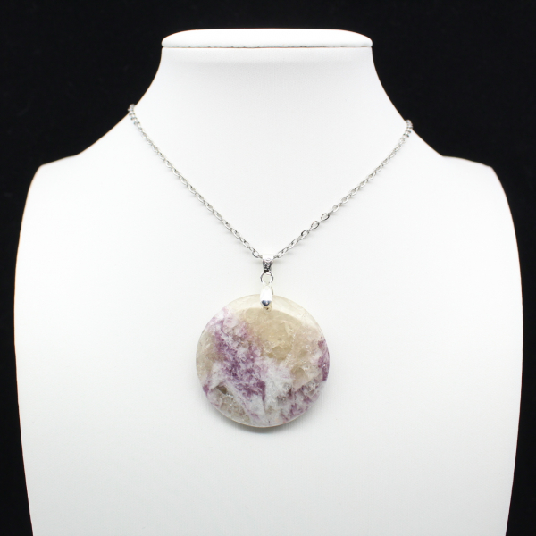 Lepidolite Round Pendant