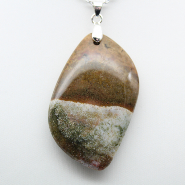 Orbicular Jasper Flame Pendant