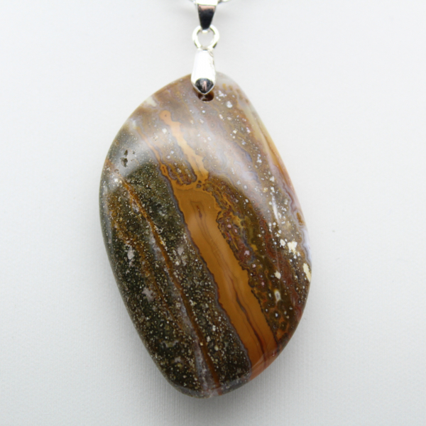 Orbicular Jasper Flame Pendant