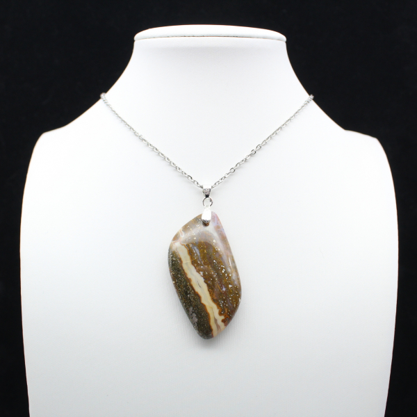 Orbicular Jasper Flame Pendant