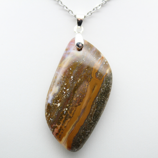 Orbicular Jasper Flame Pendant