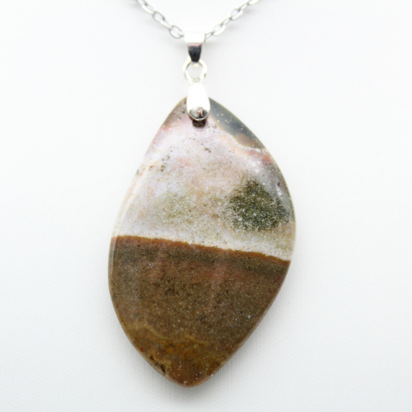 Orbicular Jasper Flame Pendant