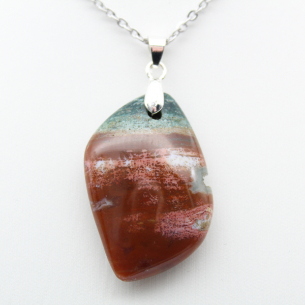 Orbicular Jasper Flame Pendant