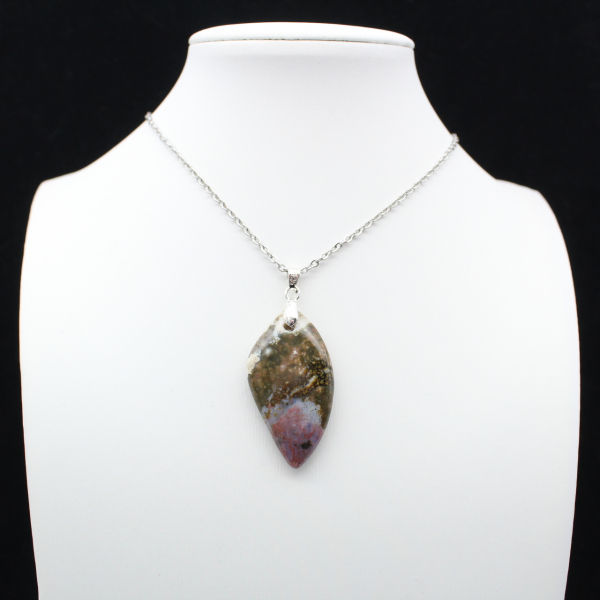 Orbicular Jasper Leaf Pendant