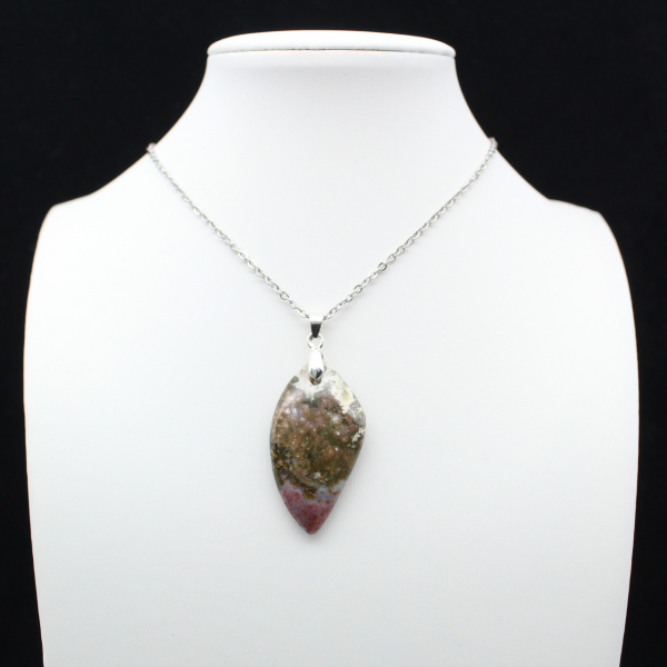 Orbicular Jasper Leaf Pendant