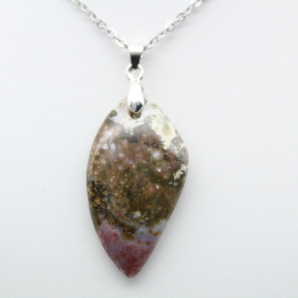 Orbicular Jasper Leaf Pendant