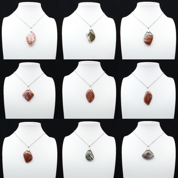 Orbicular Jasper Diamond Pendant