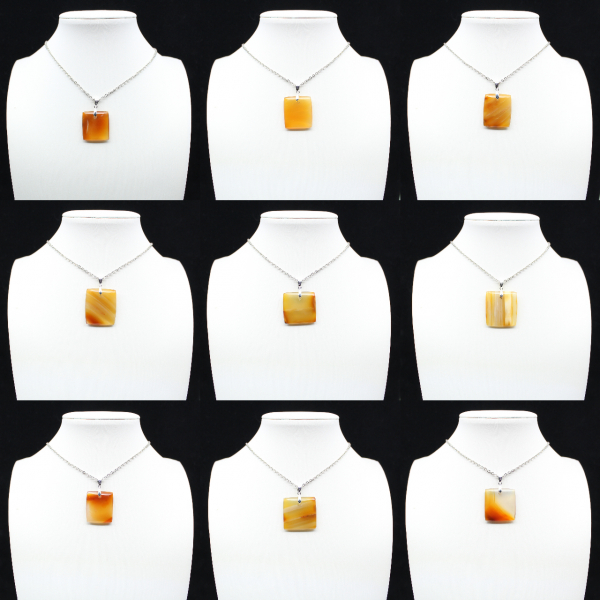 Square carnelian pendant