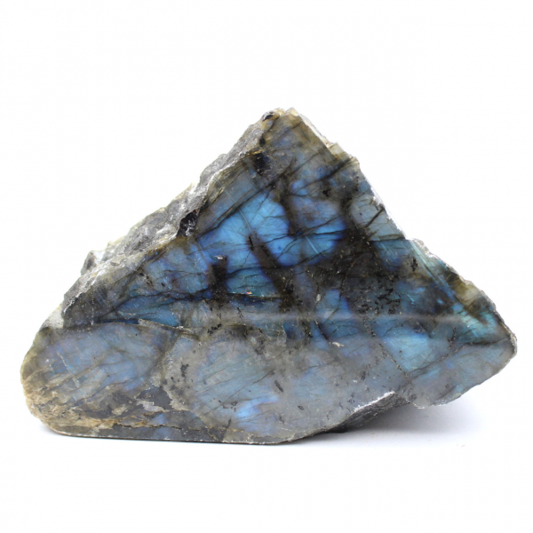 Natural Collectible White Labradorite, One-Sided Polished