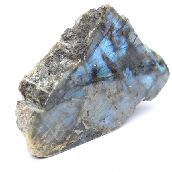 Natural Collectible White Labradorite, One-Sided Polished