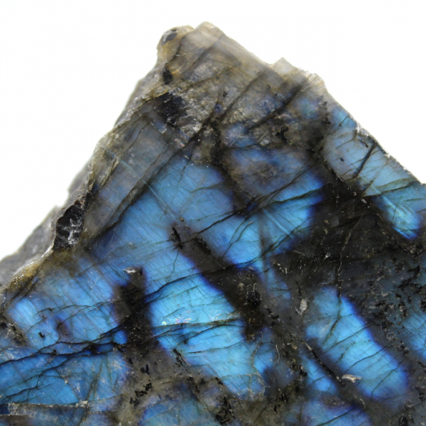 Natural Collectible White Labradorite, One-Sided Polished