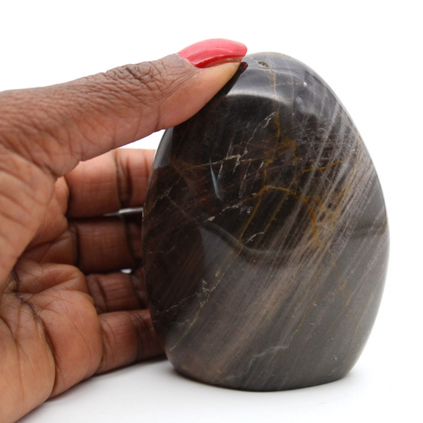 Polished Black Moonstone Rock