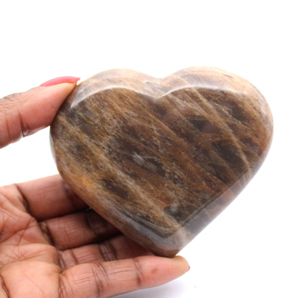 Black Moonstone Heart