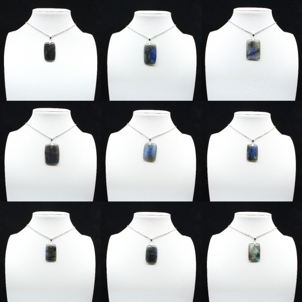Labradorite rectangular pendant