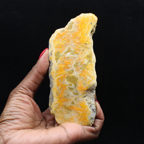 Polished volcanic Bumblebee Jasper specimen