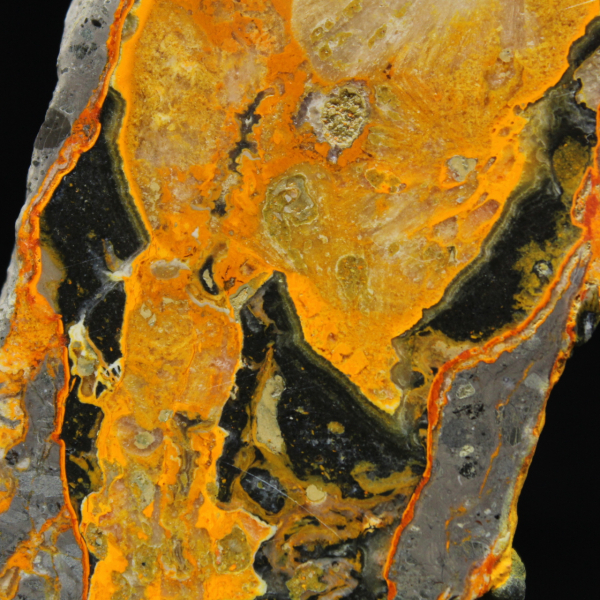 Indonesian Bumblebee Jasper: Sulphurous gypsum plate