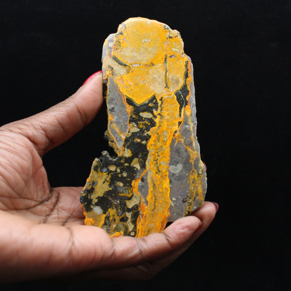 Indonesian Bumblebee Jasper: Sulphurous gypsum plate