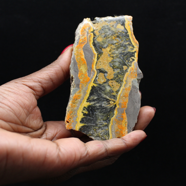 Thick slice of polished Bumblebee Jasper