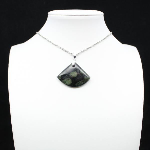 Fan-shaped Kambamba Jasper pendant
